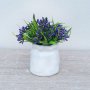 3486 Изкуствено цвете в бяла керамична кашпа, 12 см, снимка 1 - Изкуствени цветя - 39585470
