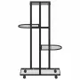 vidaXL 4-етажна стойка за цветя на колела, 44x23x80 см, черна, желязо, снимка 5
