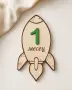Дървени месечинки за бебе „Ракета“, снимка 3