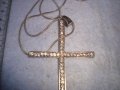 СРЕБРИСТ ГОЛЯМ КРЪСТ - КОЛИЕ с ФАСЕТИРАНИ БЛЕСТЯЩИ КРИСТАЛЧЕТА и ФИНА ВЕРИЖКА 17511, снимка 5