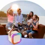 K12 Високочествен караоке комплект с два безжични микрофона и LED тонколона, снимка 3