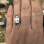 Авторски сребърен пръстен с кралски седеф, снимка 3