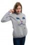 Нов дамски суичър с 3D принт сива Котка със сини очи, снимка 8