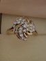 Английски Дамски златен 375 проба пръстен с циркони, снимка 1 - Пръстени - 39351001