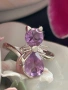 Луксозен дизайнерски сребърен пръстен с естествен аметист , снимка 2