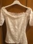 Секси бяла дантелена блузка, ХС размер, снимка 4