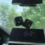 Черни плюшени зарове за автомобилно огледало, снимка 3