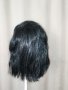 35 см Черна права перука с бретон на черта за парти, снимка 6