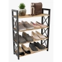 Поставка за обувки с 4 просторни рафта, органайзер за коридор, дърво и здрава пластмаса, 64 x 18 x 5, снимка 2