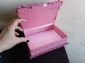 Луксозни кутии за бижута, сатен и пайети, в розово, поотделно, снимка 4