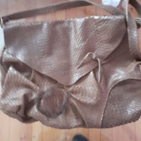 Чанта-торба кафява ест.кожа,ръчна изработка, снимка 3 - Чанти - 31213785