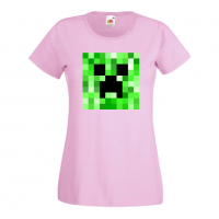 Дамска тениска Creeper Face 2 майнкрафт Minecraft,Игра,Забавление,подарък,Изненада,Рожден Ден., снимка 13 - Тениски - 36520628