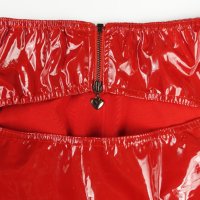 Miss Noir L/XL къса червена лачена/винил пола с отвор на дупето, снимка 5 - Бельо - 44318024