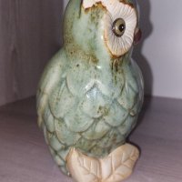 Порцеланова сова в зеленикав цвят, снимка 5 - Декорация за дома - 42361476