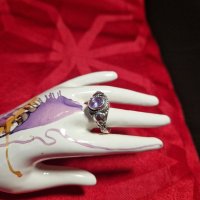 Уникален сребърен пръстен с аметист- 2.83 грама - проба 925, снимка 8 - Антикварни и старинни предмети - 40800846