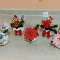 Коледни кашпи със сапунени коледни звезди и рози, снимка 1 - Коледни подаръци - 38798968