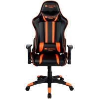 Геймърски стол CANYON CND-SGCH3, Fobos GС-3,Черно-оранжев, ергономичен геймърски стол с PU кожено по, снимка 1 - Столове - 30514700