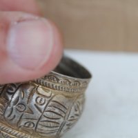 Сребърна възрожденска гривна с позлата, снимка 5 - Антикварни и старинни предмети - 38288817