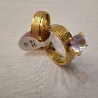 Комплект от два броя пръстени с цирконии , снимка 4 - Пръстени - 44497022