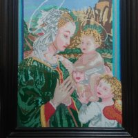 Гоблен "Богородица с младенца", снимка 4 - Гоблени - 31897304