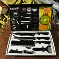 Комплект кухненски ножове Zepter 6 в 1 с белачка и ножици, снимка 2 - Прибори за хранене, готвене и сервиране - 40779896