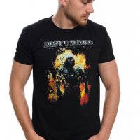  Нова мъжка тениска с дигитален печат музикалната група DISTURBED , снимка 11 - Тениски - 27819658
