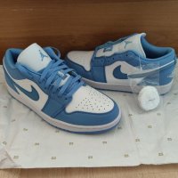 Nike Air Jordan 1 Low unc Blue нови оригинални обувки размер 43 Маратонки номер 43 нови сини обувки, снимка 1 - Маратонки - 37551226