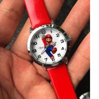 Супер Марио Super Mario червен детски ръчен часовник, снимка 2 - Детски - 31583408