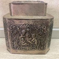 Антична сребърна кутия за чай, снимка 6 - Антикварни и старинни предмети - 32196454