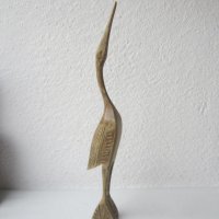 41 см висока стара Дървена фигура, дърворезба  водна птица, снимка 2 - Статуетки - 31999522