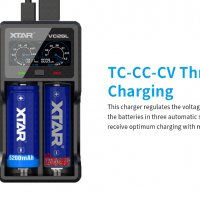 Зарядно/тестер XTAR VC2SL с LCD за 18650 Li-Ion акумулаторни батерии, снимка 11 - Друга електроника - 37791715
