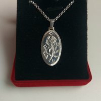 Сребърен медальон роза, снимка 2 - Колиета, медальони, синджири - 31895670