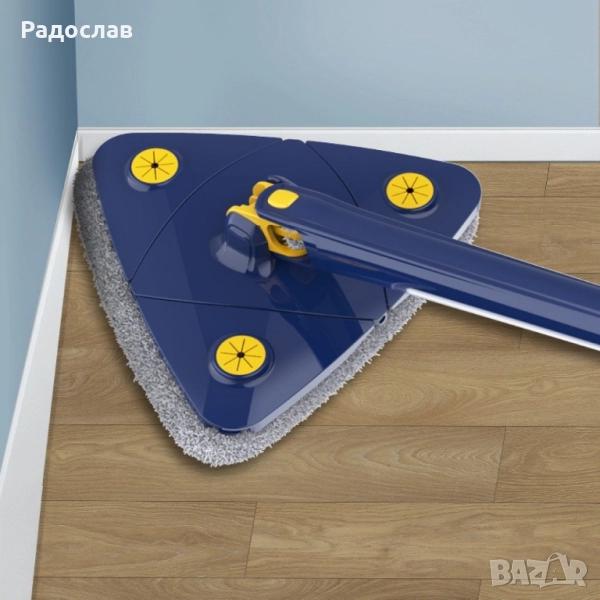 Разтегателен триъгълен MOP за почистване  360° с 3 парцала ПРОМОЦИЯ!, снимка 1