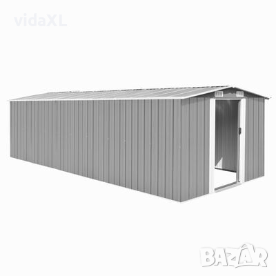 vidaXL Градинска барака, 257x580x181 см, метал, сива（SKU:143353, снимка 1