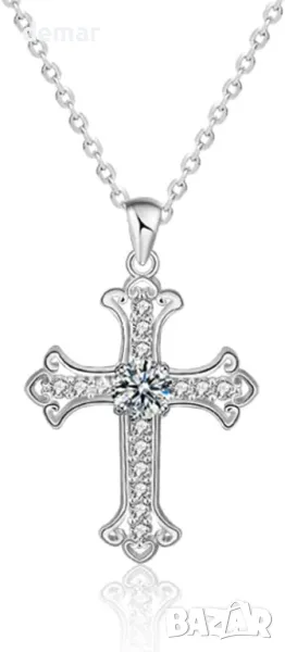 Byourcher Модна бижутерийна огърлица за мъже/жени, 0.5ct VVS1 D цвят моасанит диамант, снимка 1