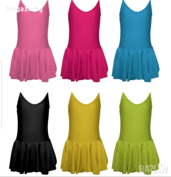 Детско танцувално (балетно) трико с тънки презрамки и поличка triko , снимка 1