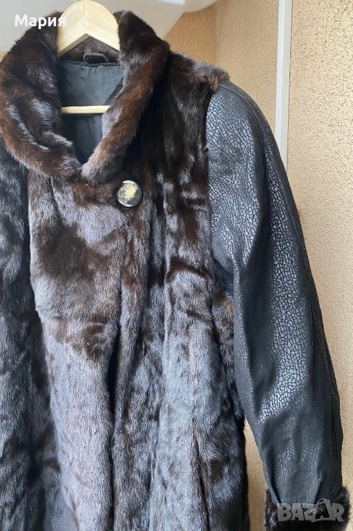 Дамско палто от норка (Nerz), кафяво, без забележки, снимка 1