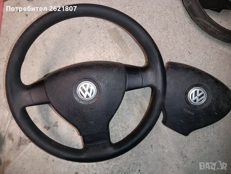 Трилъчев волан с airbag за vw polo 9n 2005-2008г., снимка 1