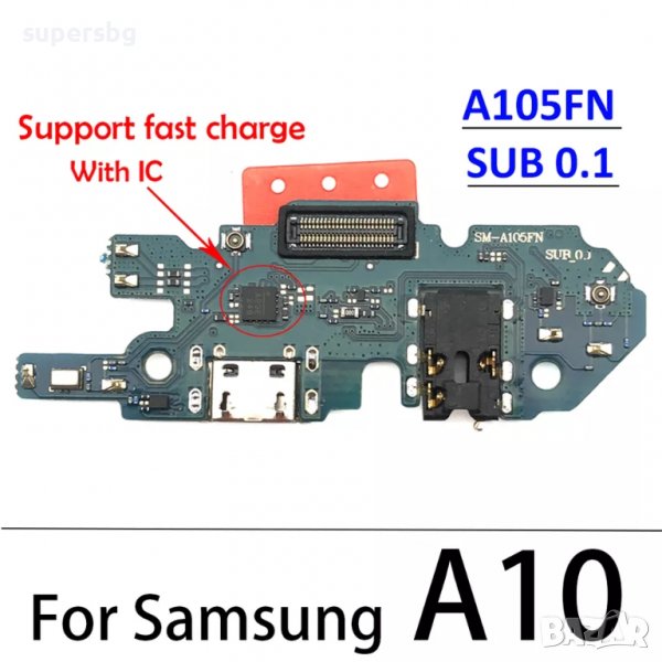 Samsung A10 A105 платка блок захранване, платка зареждане micro usb port с микрофон оригинал , снимка 1