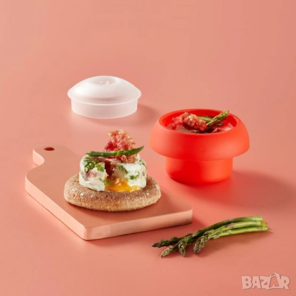 Уред за приготвяне на яйце в микровълнова Lekue, цилиндър/прозрачен цилиндър, снимка 1