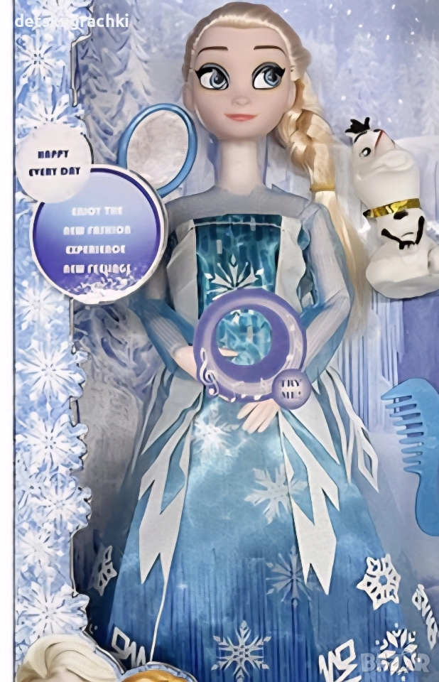 Кукла Елза музикална,светеща и Олаф, снимка 1