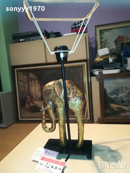 метален слон-лампа-50см-внос франция, снимка 1