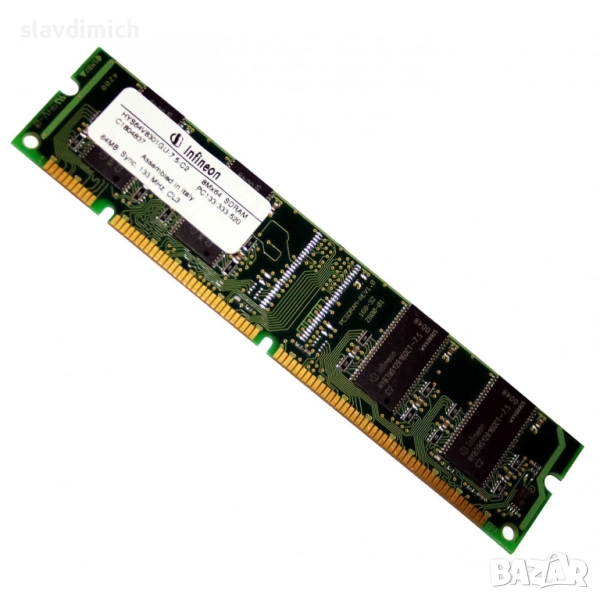 Рам Ram памет за компютър Infineon hys64v8301gu-7.5-c2 64MB, Sync, 133 Mhz, CL3, снимка 1
