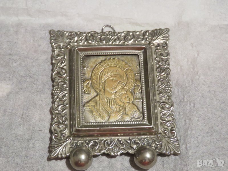Старинна Панагия медальон Дева Мария, богородица с младенеца внос Израел, Йерусалим, снимка 1