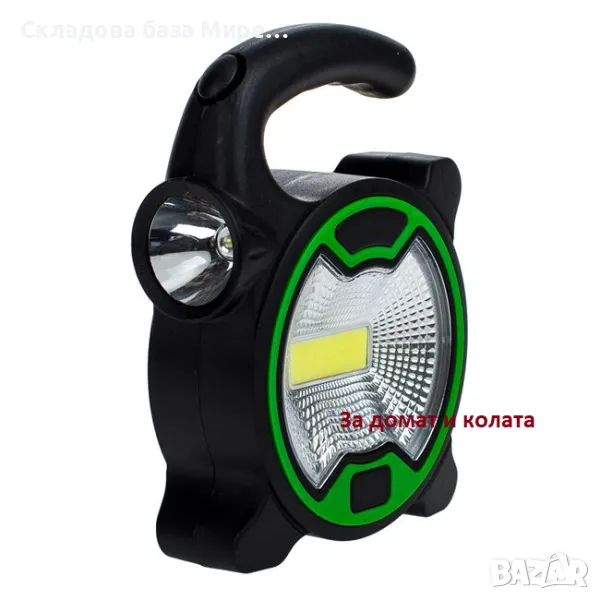 COB/LED преносим фенер, Батерии АА, 10x3.5x13.5cm, снимка 1