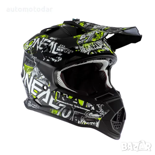 ДЕТСКА КРОС КАСКА O'NEAL 2SERIES ATTACK BLACK/NEON YELLOW 2020, снимка 1
