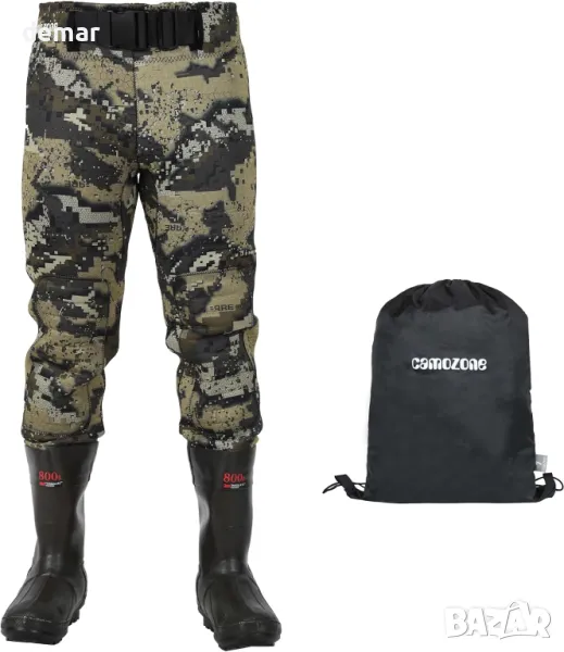 UNISPO Неопренови ботуши до кръста, подсилен колан за кръста и подложки за коленете, XS, снимка 1