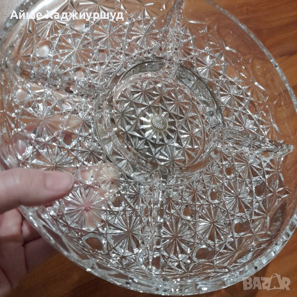 Стъклен поднос  за ядки, снимка 1