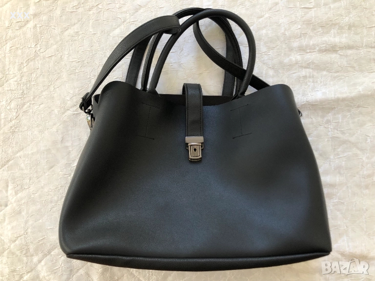 Черна кожена чанта, снимка 1