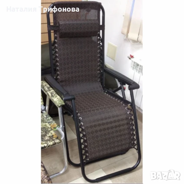 Плажен стол-шезлонг с възглавничка 175x52 см NS6318, снимка 1